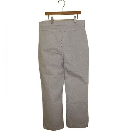 Free People Florence Crop Flare Railroad Stripe Pants Blue White Size Medium - Picture 7 of 14
